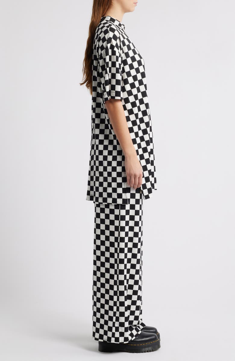 Dressed in Lala Leveled Up Ribbed Oversize T-Shirt & High Waist Pants Set, Alternate, color, Black/ White