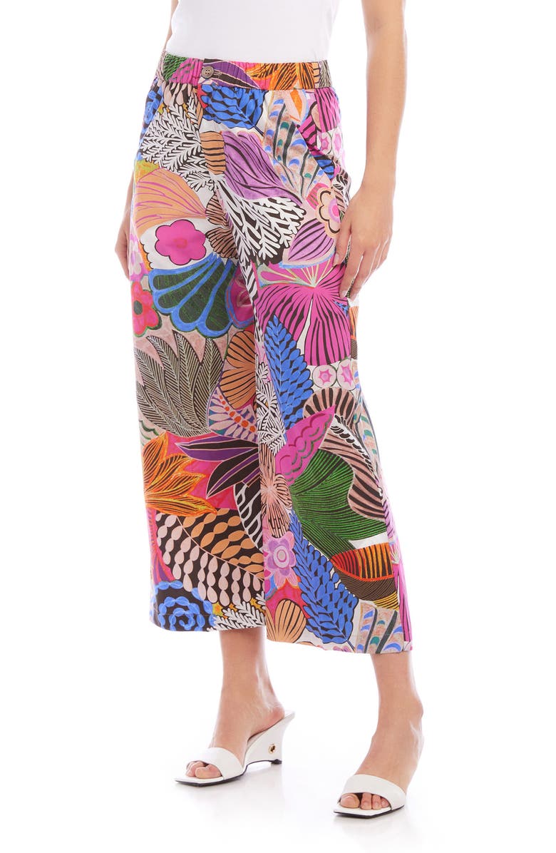 FIFTEEN TWENTY Tropical Print Wide Leg Crop Pants, Alternate, color,