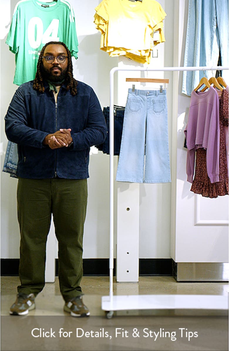 Kids' Embroidered Scallop Wide-Leg Jeans, sales video thumbnail