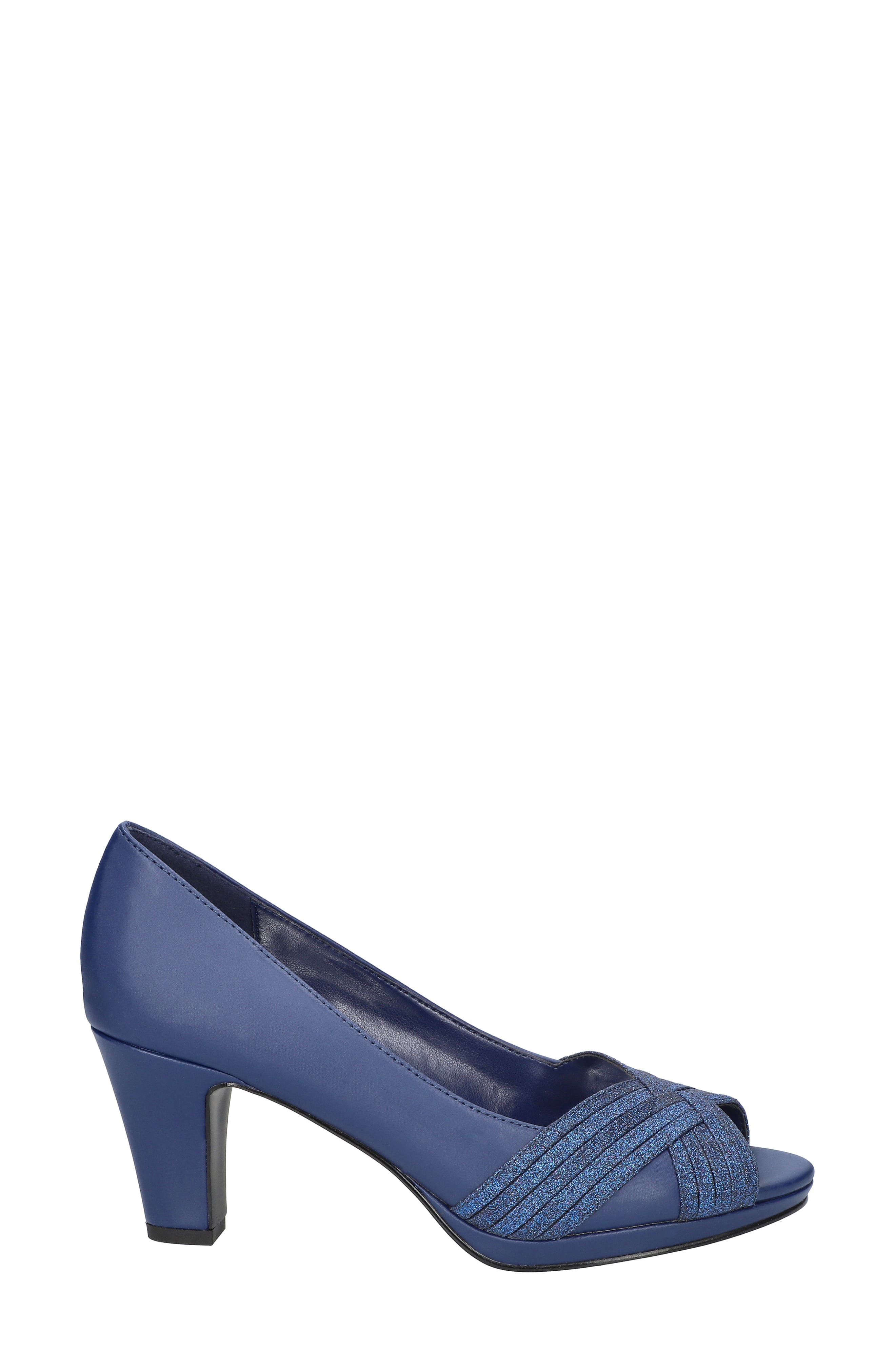 Lavish Peep Toe Pump, Alternate, color, NAVY SATIN