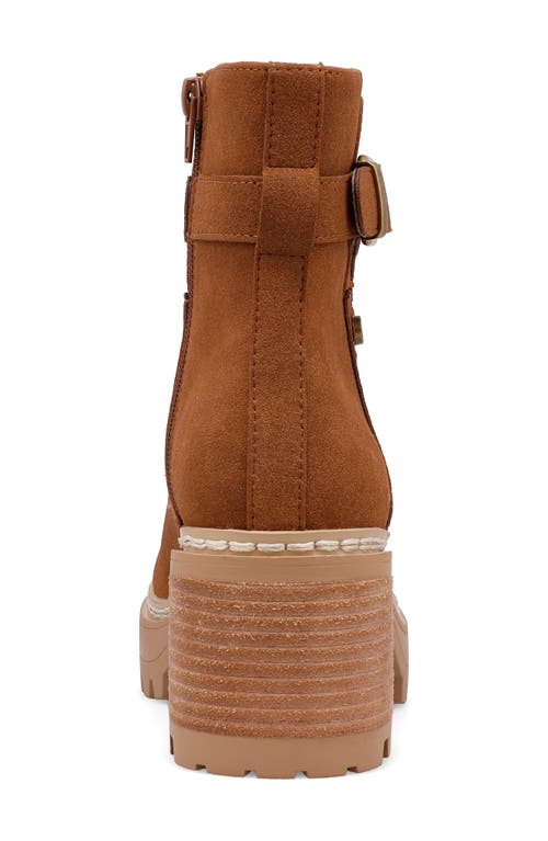 Mia Toula Platform Bootie In Brown