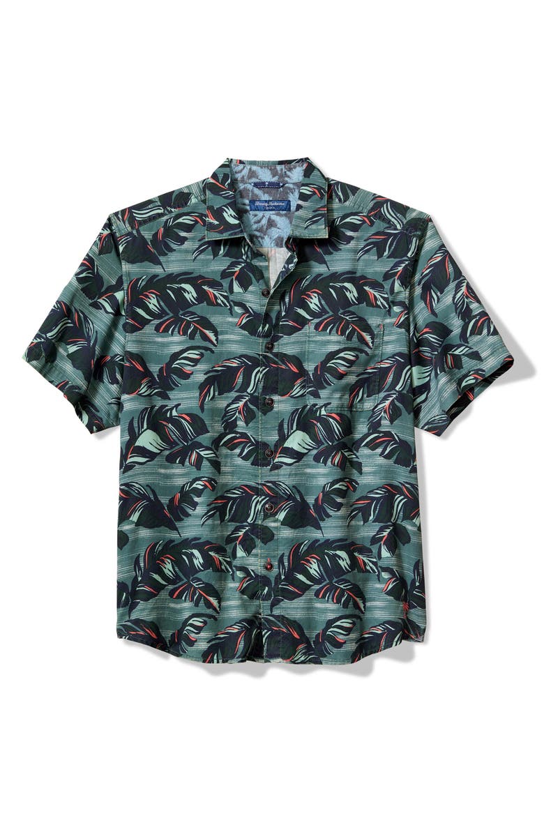 Tommy Bahama Tortola Verde Fronds Short Sleeve Button-Up Shirt, Main, color, 