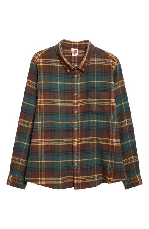 Sky High Farm Workwear Gender Inclusive Flannel Button-down Shirt In Brown