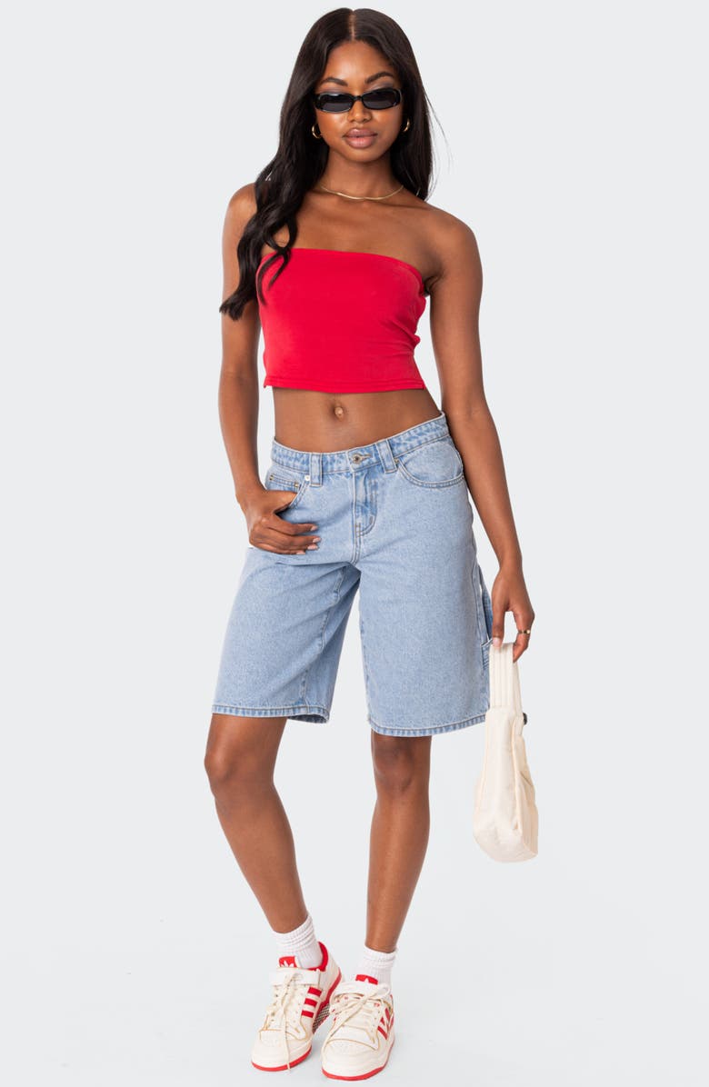 EDIKTED Tao Strappy Open Back Tube Top, Alternate, color, Red