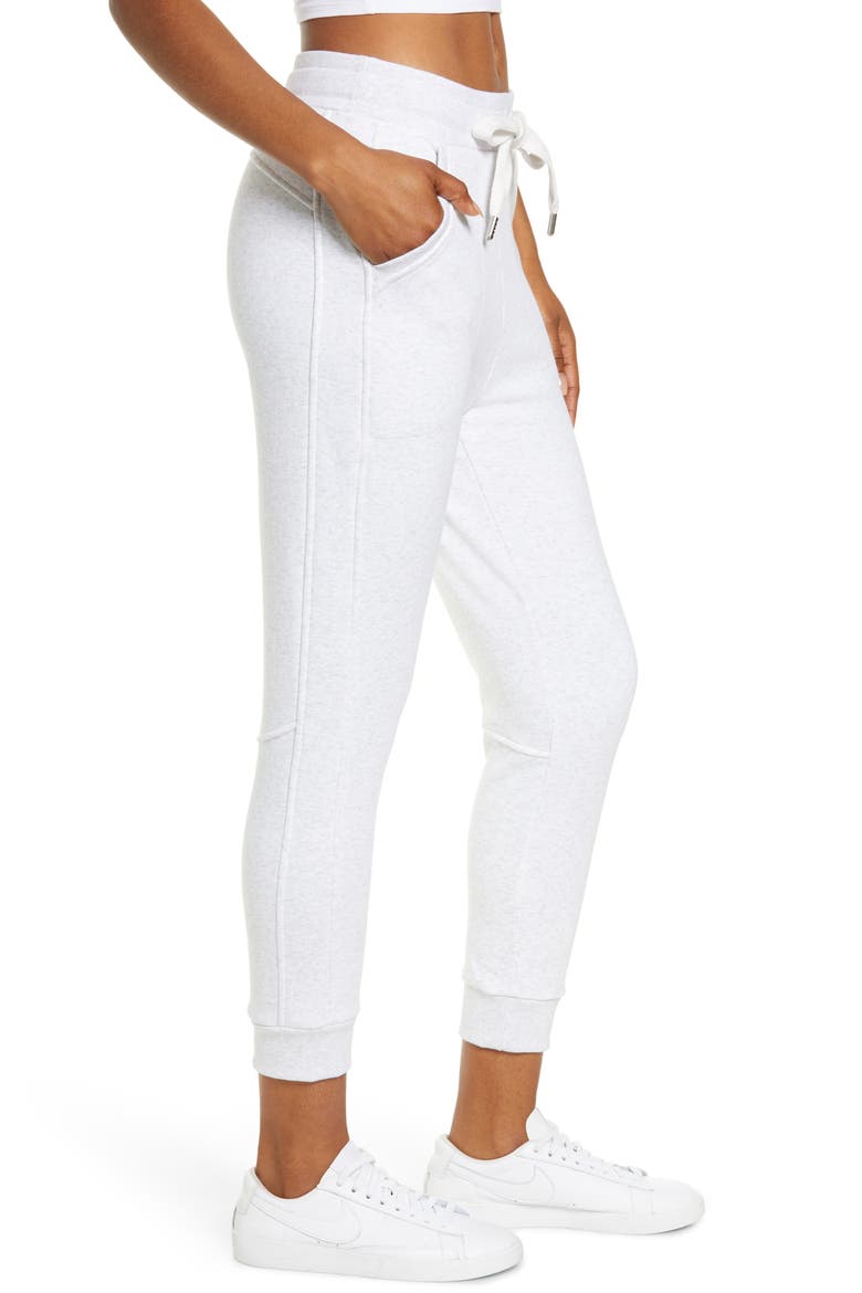 Amazing Fleece Crop Jogger Pants, Alternate, color, IVORY DOVE HEATHER