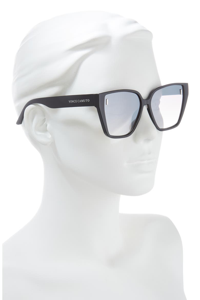 56mm Cat Eye Sunglasses, Alternate, color, BLACK