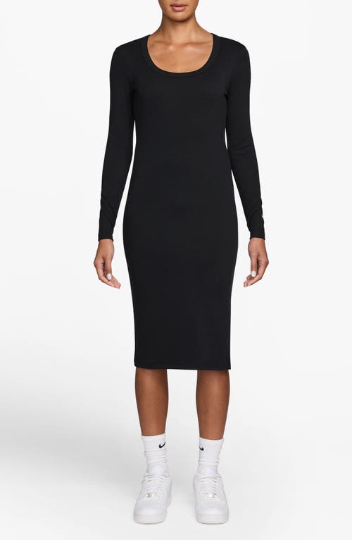 Nike Sportswear Chill Knit Long Sleeve Body-con Dress In Multi