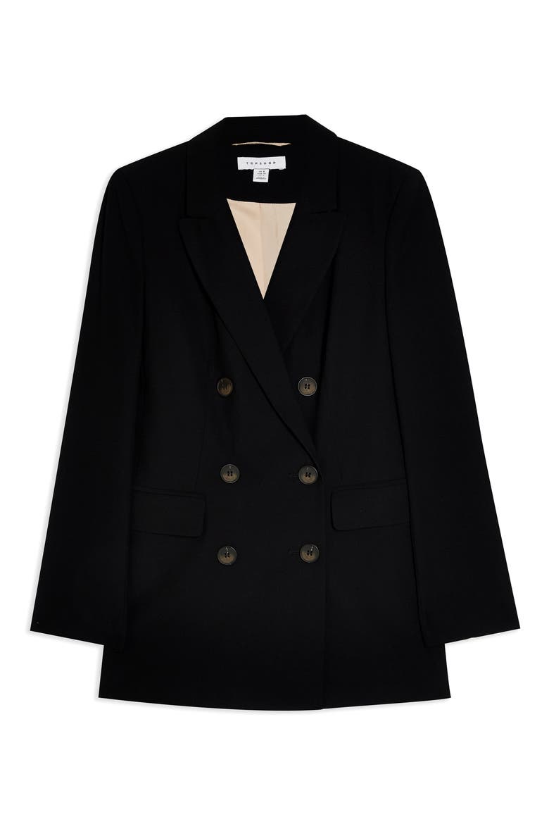 Double Breasted Blazer, Alternate, color, BLACK