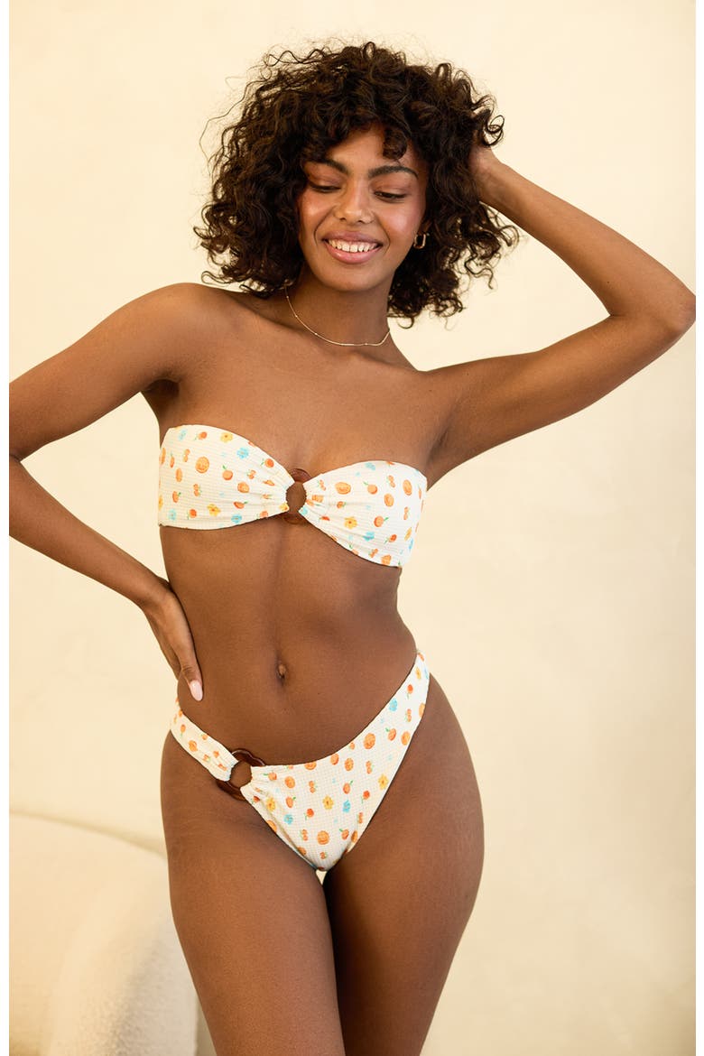Lotus Bandeau Bikini Top, Main, color, Clementine