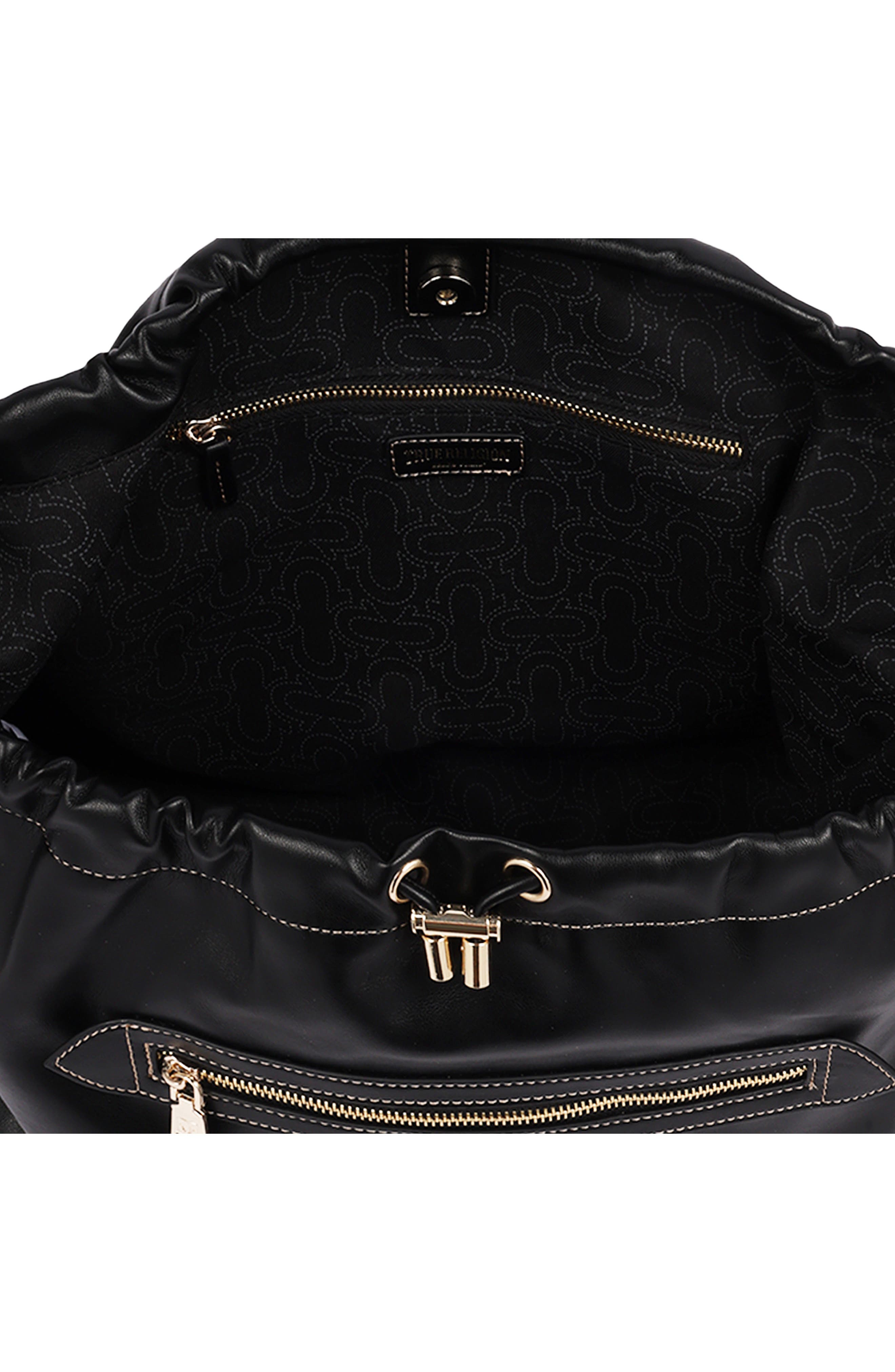Chain Soft Faux Leather Hobo, Alternate, color, BLACK