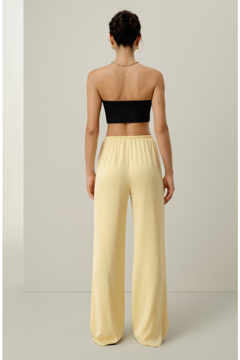Women's Stretch Silk Georgette Straight Leg Pants, Alternate, color, Butter