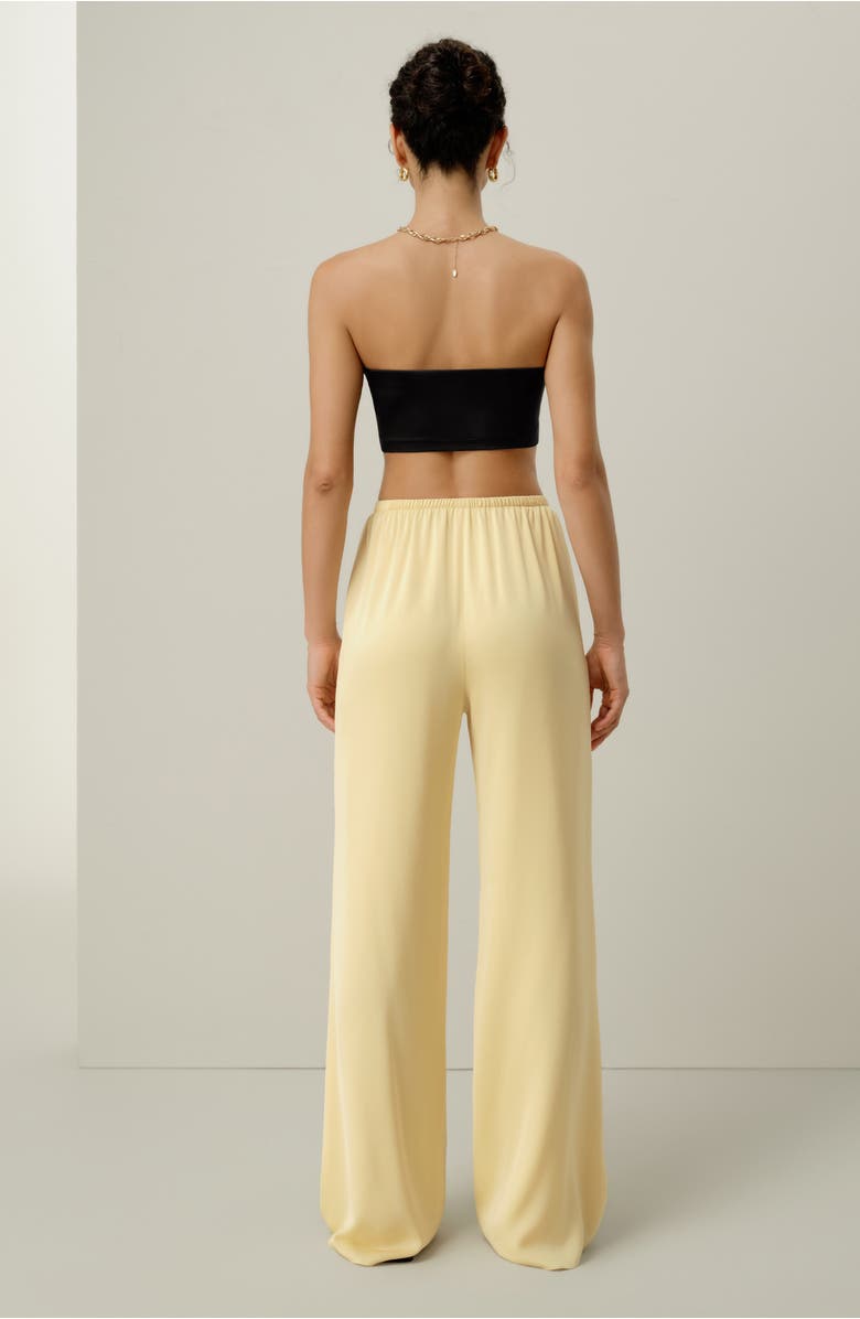 Lilysilk Stretch Silk Georgette Straight-Leg Pant, Alternate, color, Butter