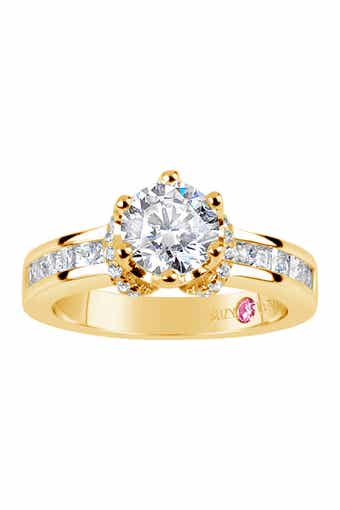 SUZY LEVIAN Gold Plated Sterling Silver CZ Bridal Ring