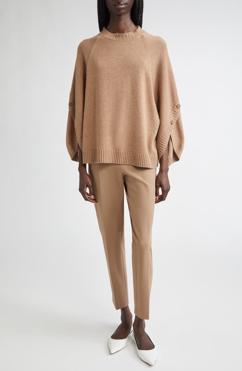 Max Mara Pegno Slim Fit Jersey Ankle Pants, Alternate, color, Hazelnut Brown