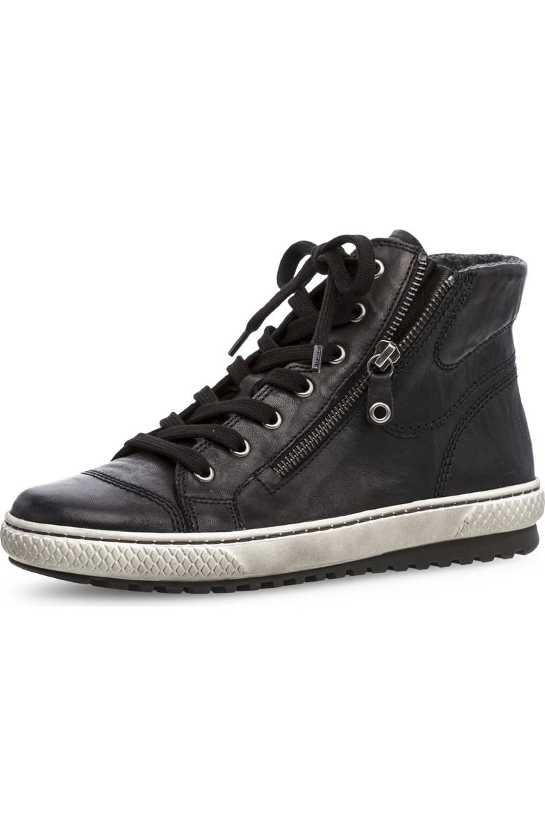 Gabor 73.754 Zip High Top Sneaker, Main, color, Black