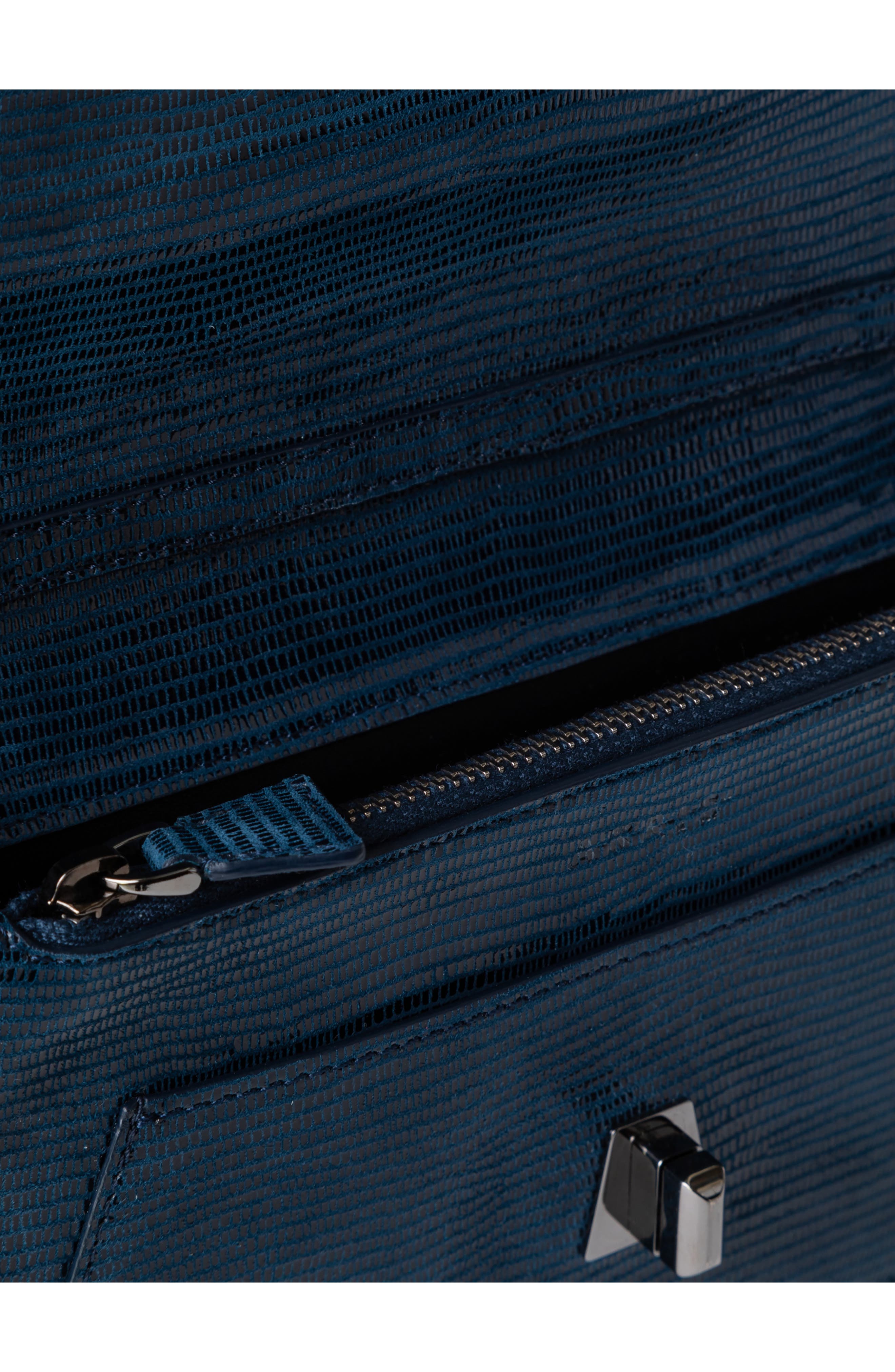 Akris Anouk Lizard Embossed Suede Crossbody Bag, Alternate, color, 778 Admiral Blue