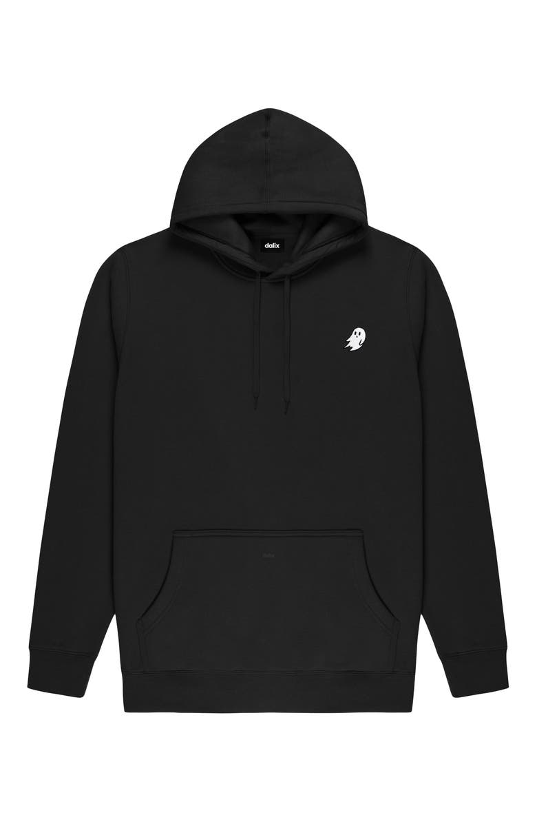 Dalix Ghost Midweight Fleece Classic Hooded Sweatshirt, Main, color, Black