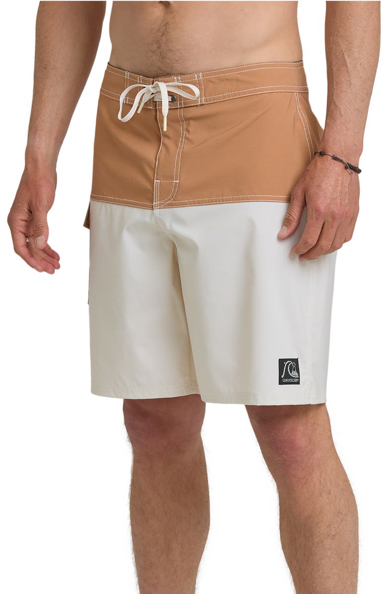 Quiksilver Original Blocked 19" Board Shorts, Alternate, color, Bone White