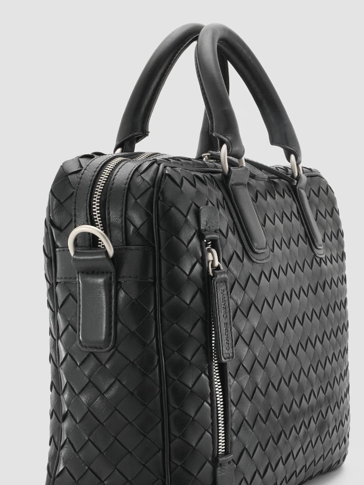 Officine Creative Armor 011 Hand-Woven Shoulder Bag, Alternate, color, Black