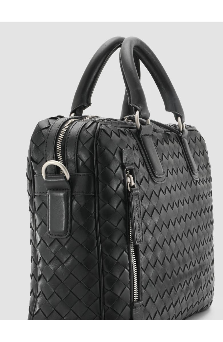 Officine Creative Armor 011 Hand-Woven Shoulder Bag, Alternate, color, Black