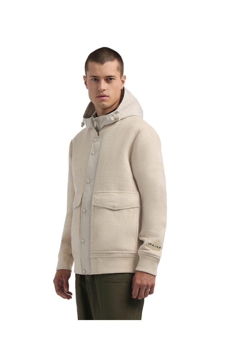 Hader Wool Blend Bomber Jacket with Removable Hooded Bib, Alternate, color, Oatmeal