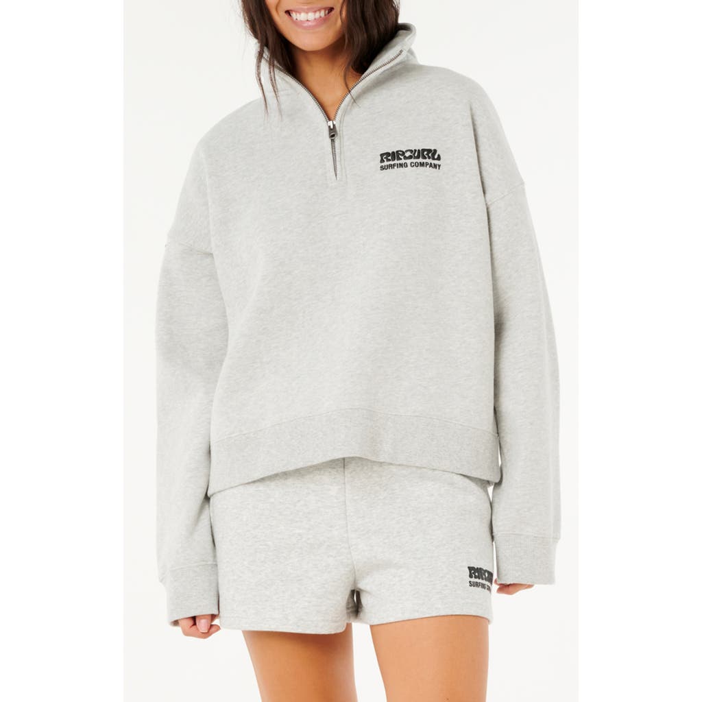 Rip Curl Surf Puff Logo Quarter Zip Sweatshirt