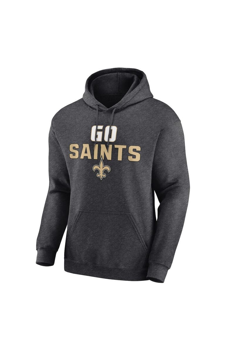 FANATICS Men's Fanatics Branded  Charcoal New Orleans Saints Victory Earned Pullover Hoodie, Alternate, color, 