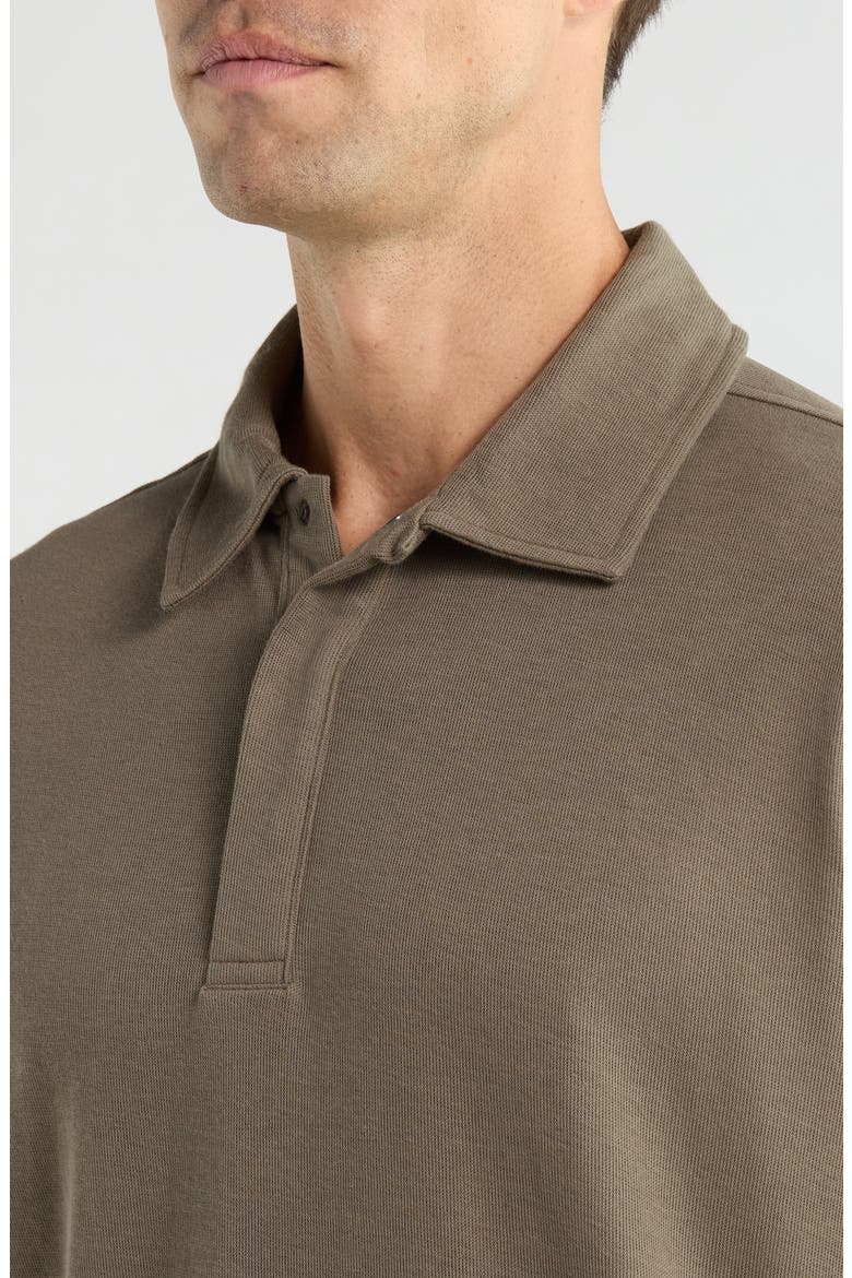 Peakstone Long Sleeve Overknit Cotton Polo, Alternate, color, DUSTY OLIVE