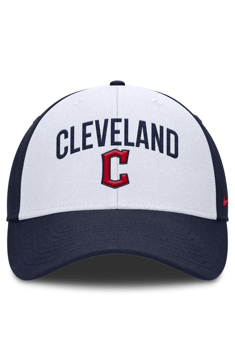 Nike Men's Nike White/Navy Cleveland Guardians Club Performance Adjustable Hat, Alternate, color, 