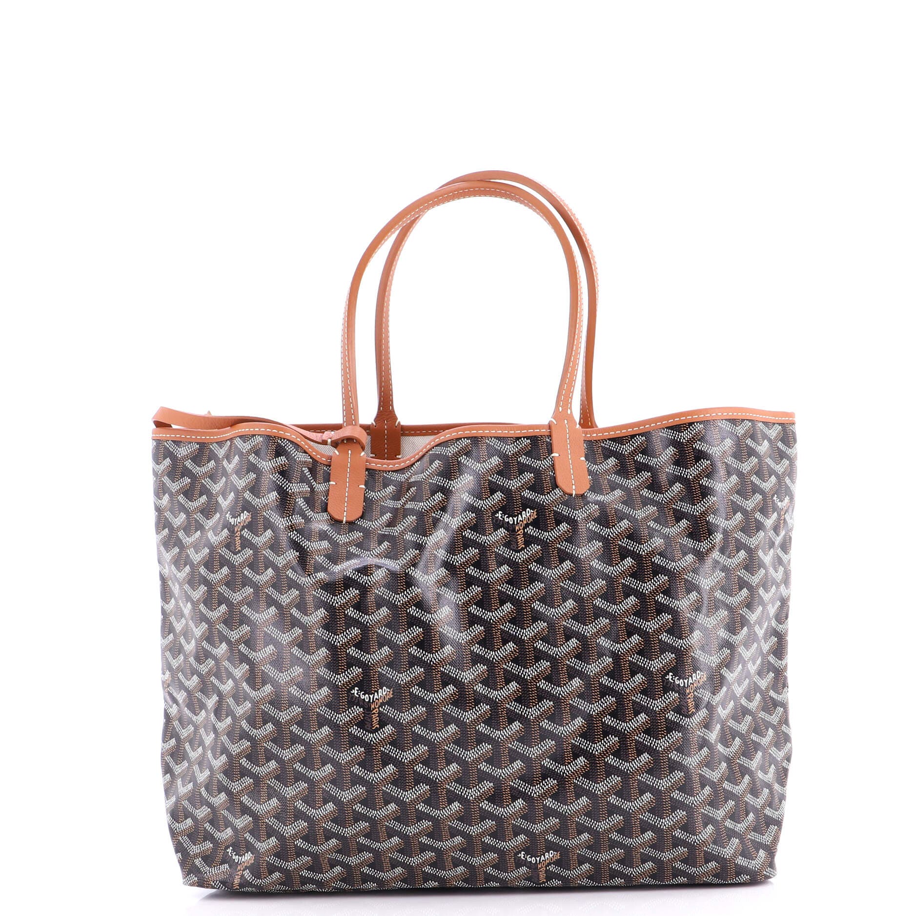 Pre-Owned Goyard Saint Louis Tote Coated Canvas PM, Main, color, Brown