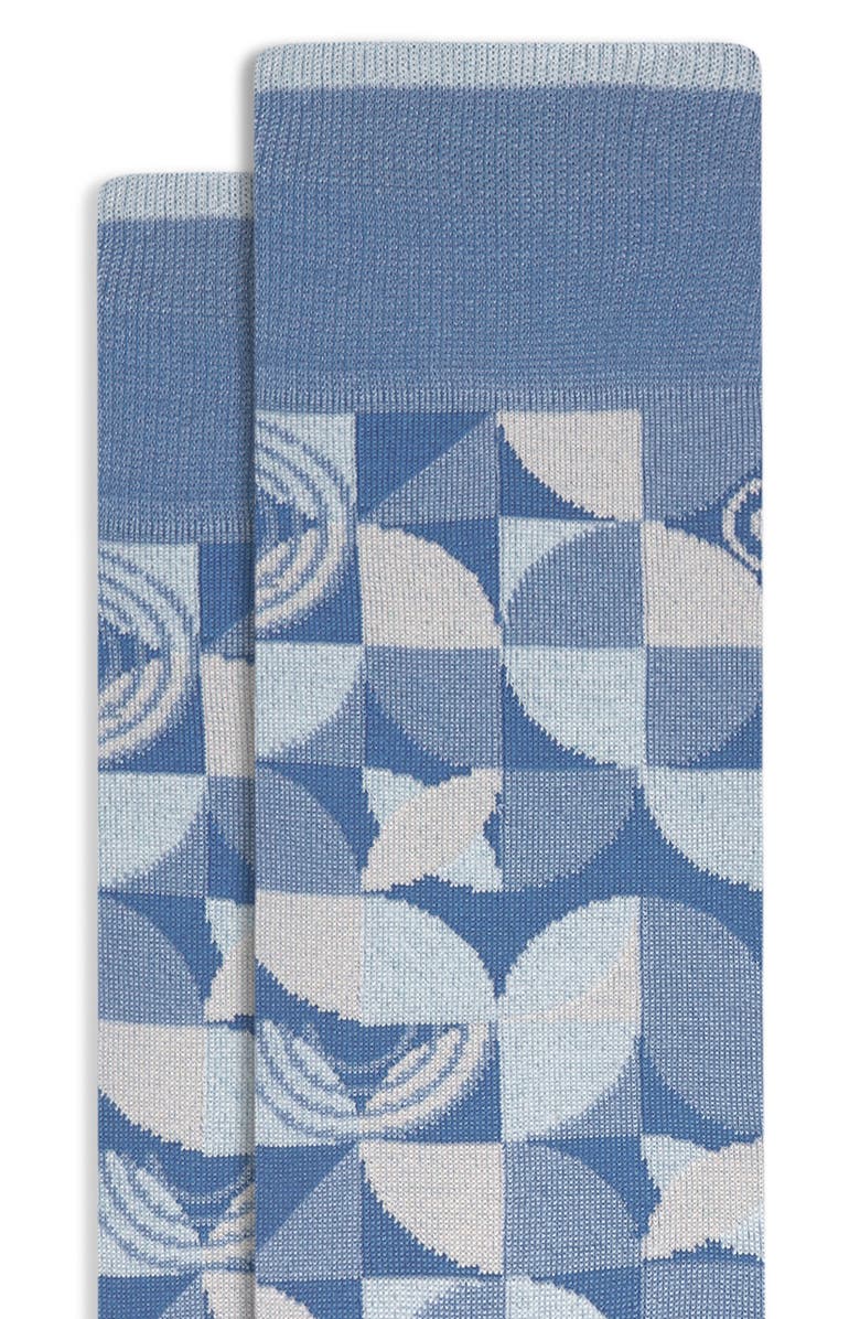 Bugatchi Patterned Mercerized Cotton Blend Dress Socks, Alternate, color, 