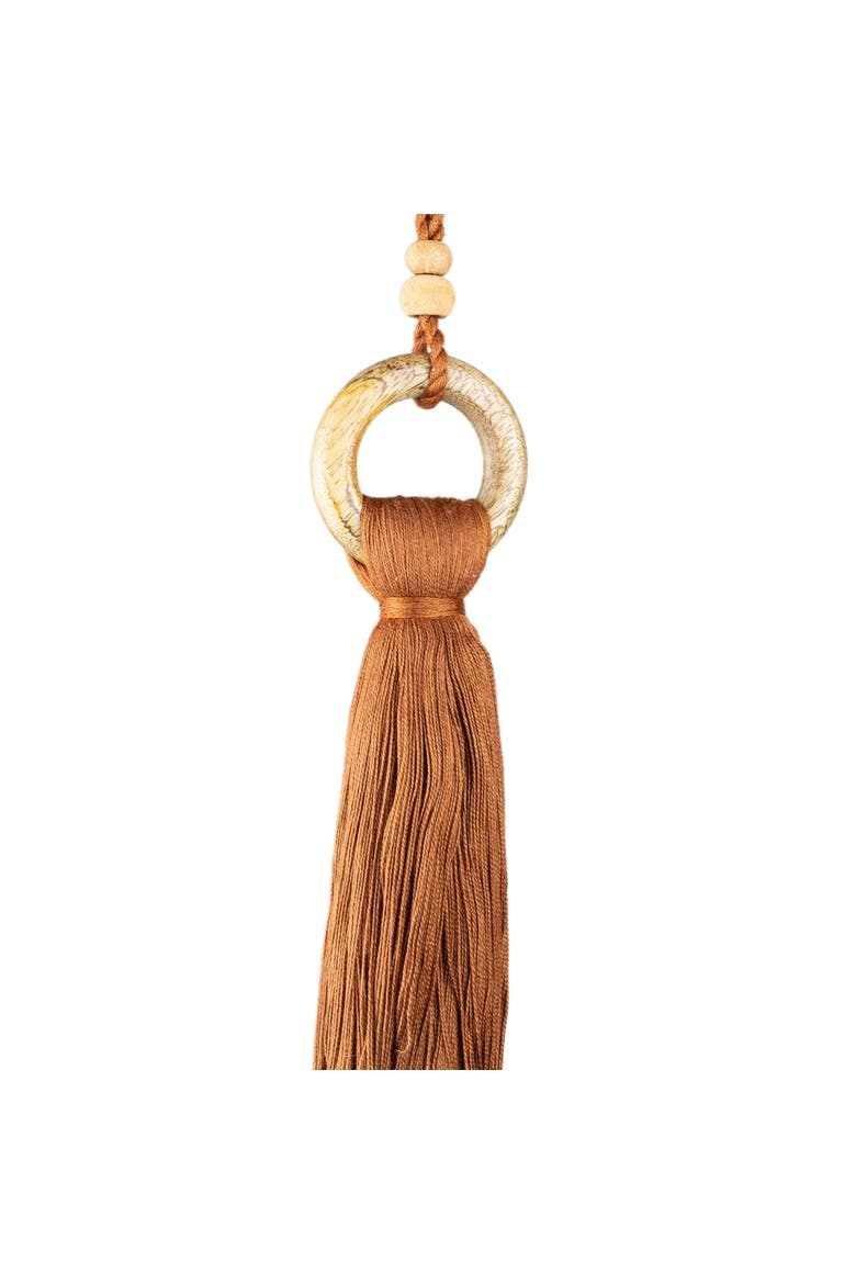 Hoop Top Orange Tassel Cotton & Wood, Main, color, Orange
