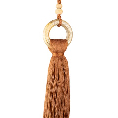 Hoop Top Orange Tassel Cotton & Wood