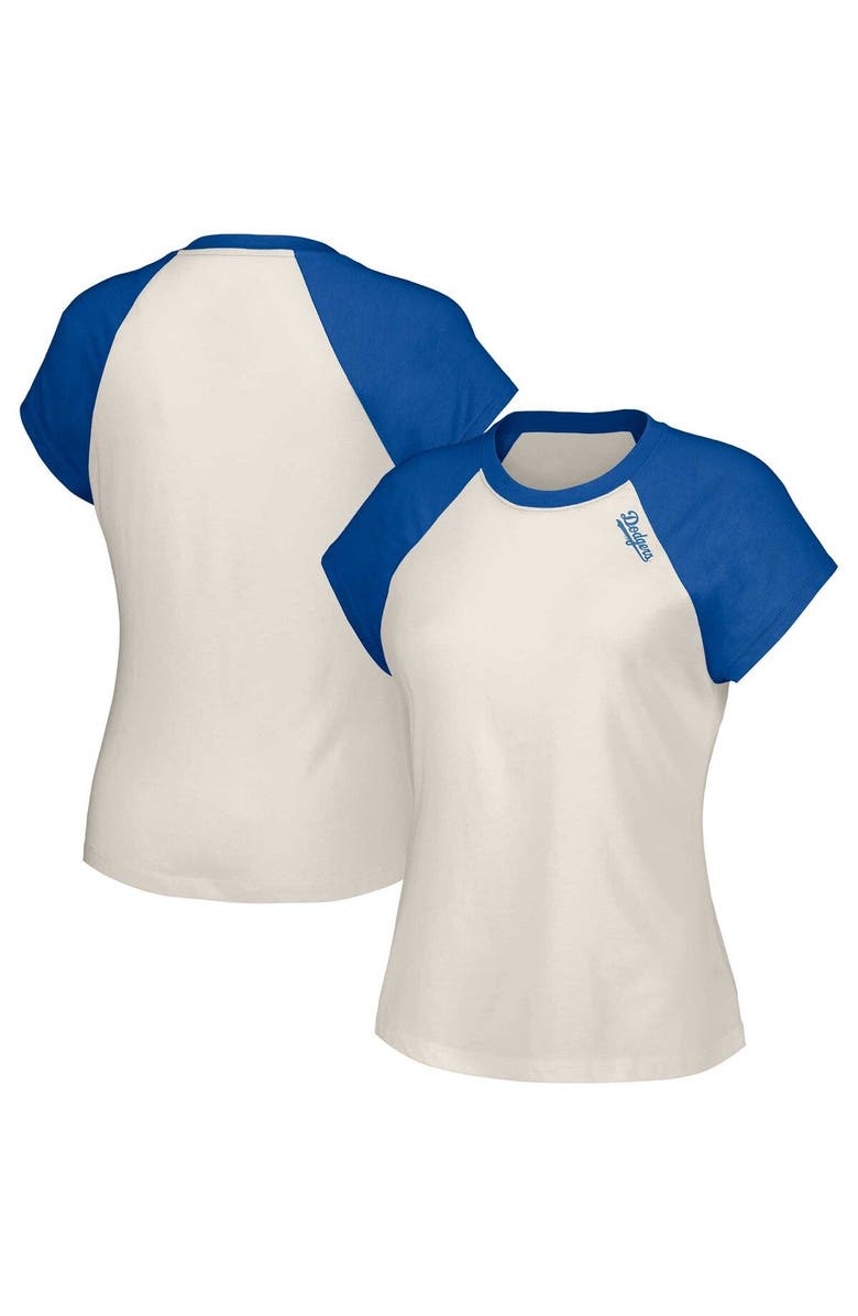 LUSSO Women's Lusso  White Los Angeles Dodgers Nikki Raglan T-Shirt, Main, color, 