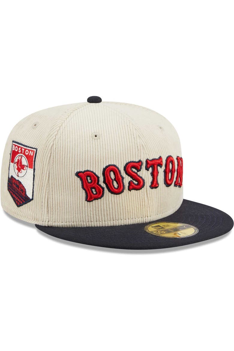 Men's New Era White Boston Red Sox  Corduroy Classic 59FIFTY Fitted Hat, Main, color, White