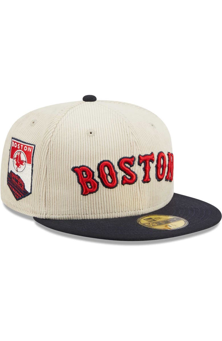 New Era Men's New Era White Boston Red Sox  Corduroy Classic 59FIFTY Fitted Hat, Main, color, 