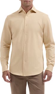 Bugatchi Devon OoohCotton® Houndstooth Button-Up Shirt