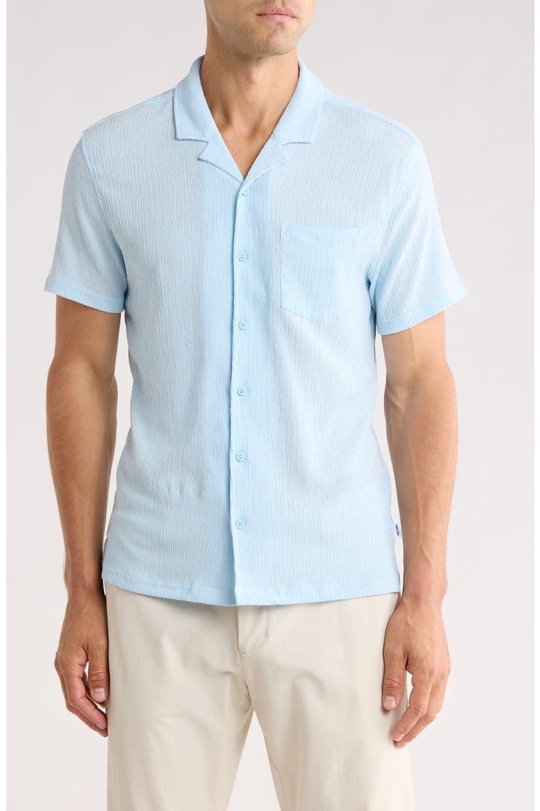 Crinkle Camp Shirt, Main, color, LIGHT BLUE