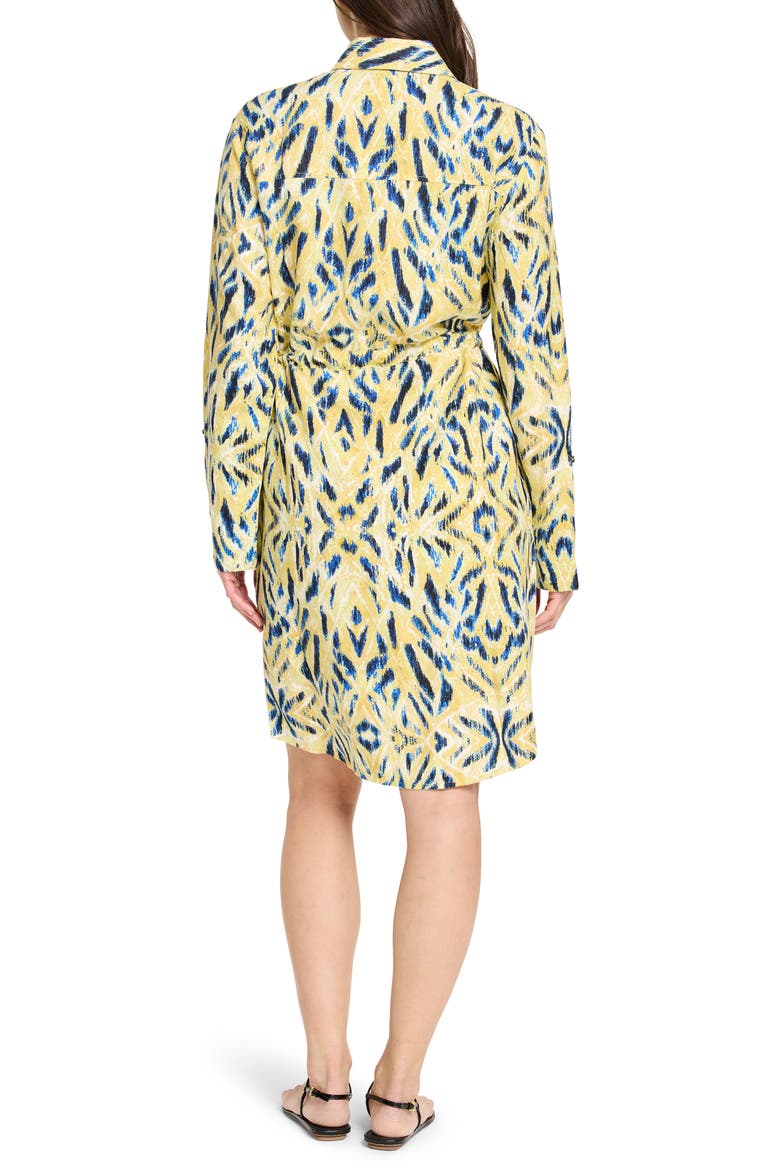 Sunny Skies Sydney Linen Blend Shirtdress, Alternate, color, YELLOW MULTI