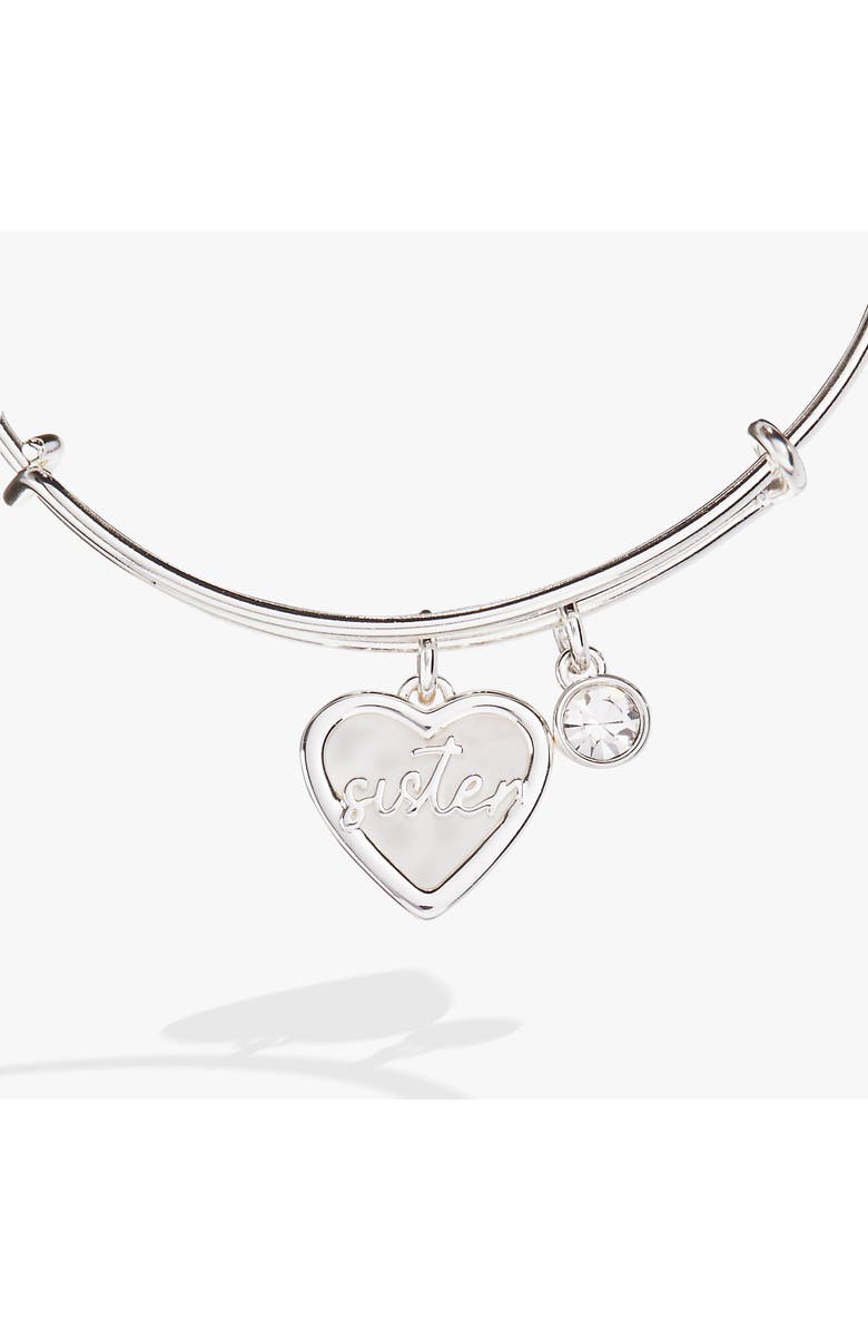 Alex and Ani Sister Bangle Bracelet, Alternate, color, Silver