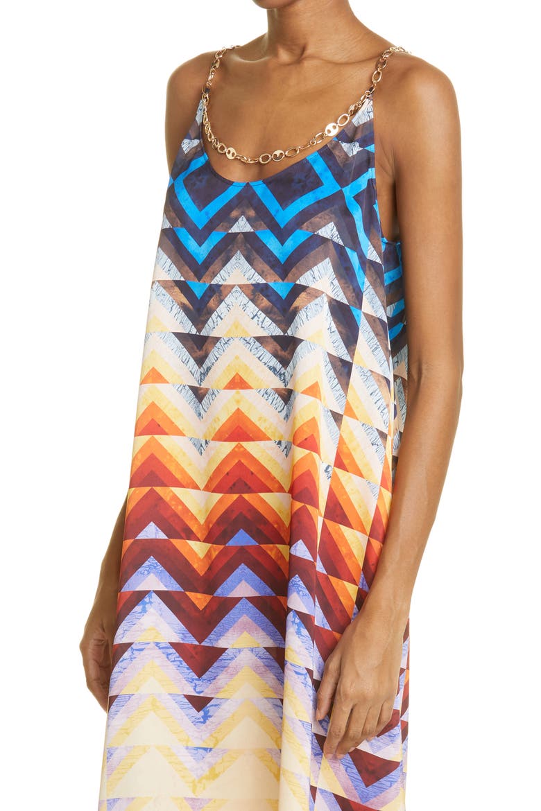 paco rabanne Patchwork Satin Slipdress, Alternate, color, PATCHWORK