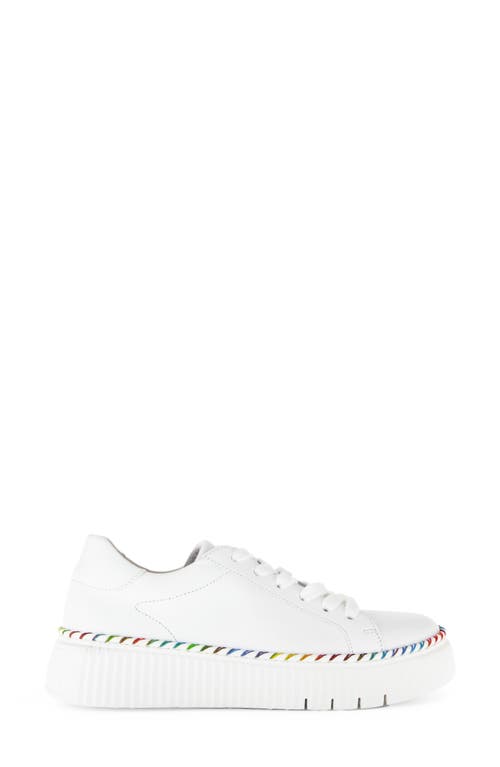 Gabor Rainbow Whipstitch Sneaker In White