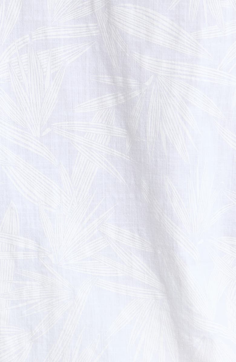 Robert Barakett Makul Tonal Print Short Sleeve Stretch Cotton Button-Up Shirt, Alternate, color, White