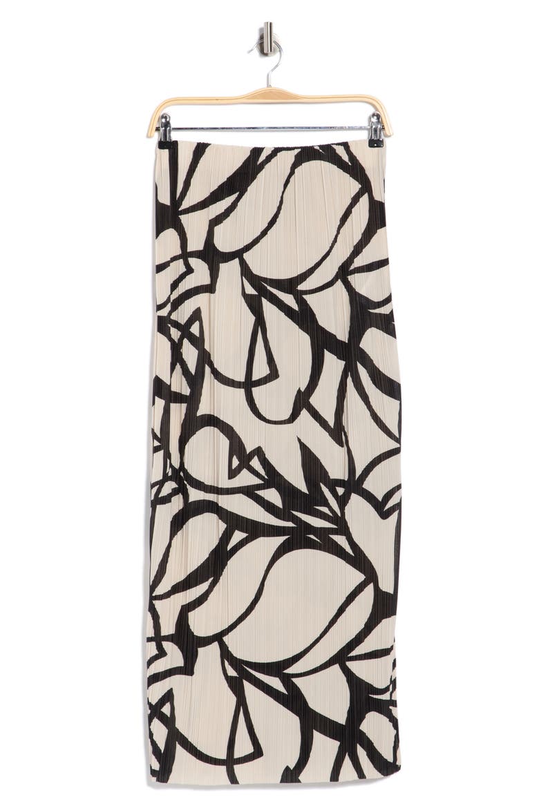 Malene Pleated Maxi Skirt, Alternate, color, PUMICE STONE/ BLACK