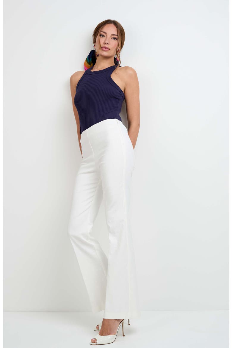 Jacoba Slim-Fit Bootcut Pants, Main, color, Whitewash