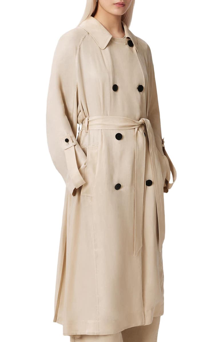 AllSaints Lizie Trench Coat, Alternate, color, Parchment White