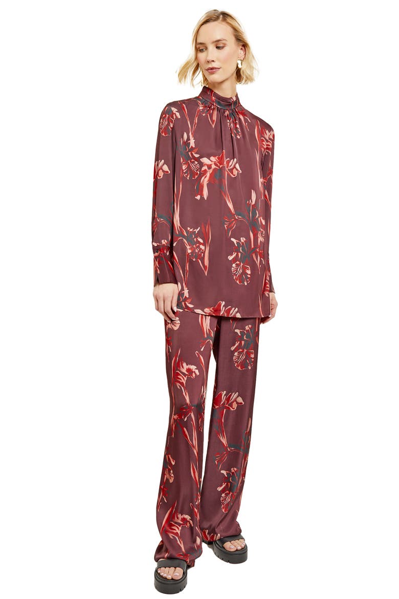 Floral Long Sleeve Blouse, Alternate, color, MAHOGANY/CLASSIC RED/VENETIAN