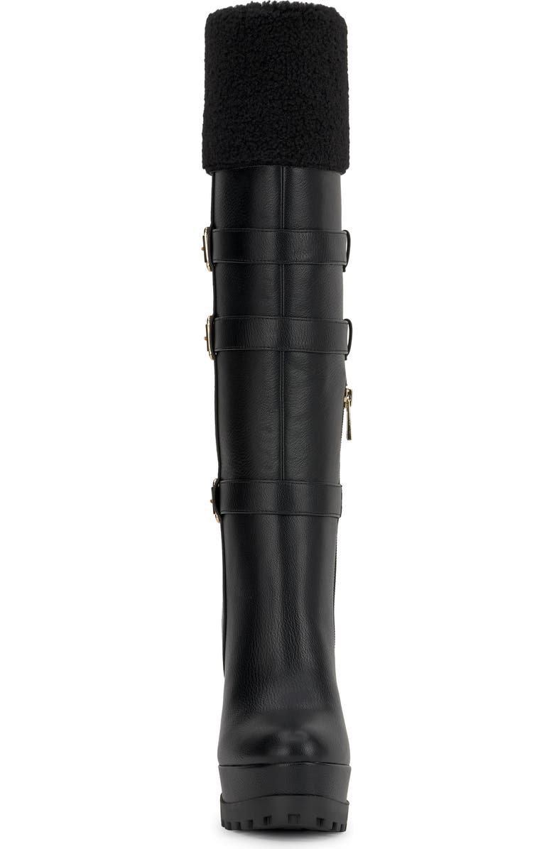 Jessica Simpson Imerald Faux Shearling Knee High Platform Boot, Alternate, color, Black