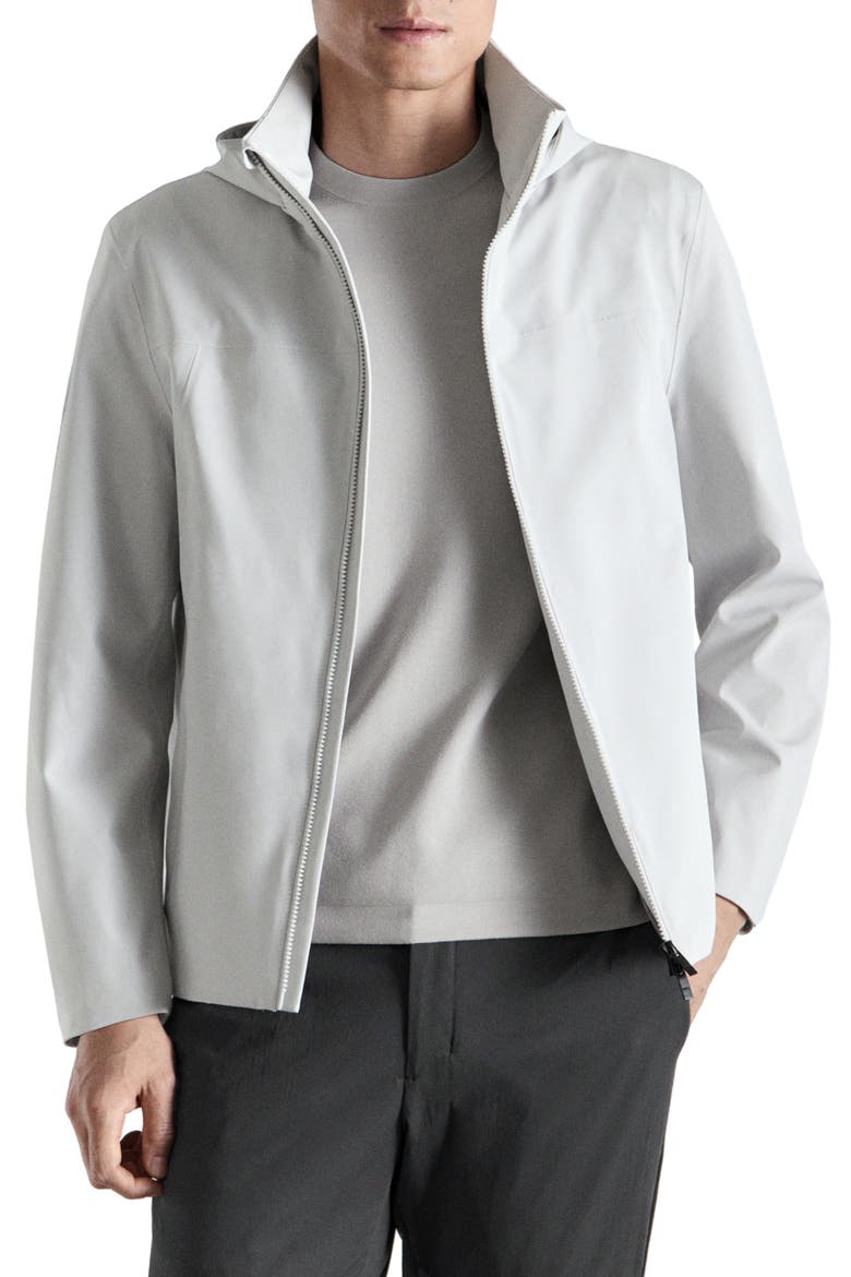 Hooded Water Repellent Bomber Jacket, Main, color, ICE GREY