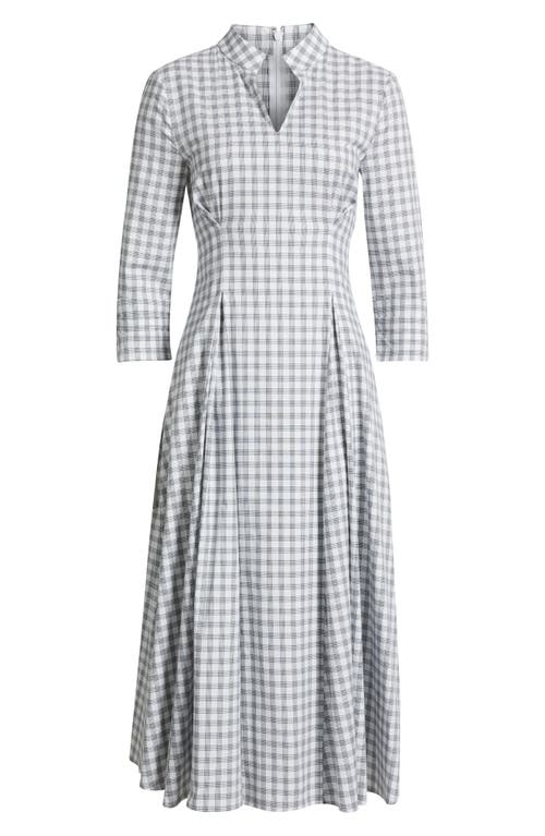 Misook Fit-&-flare Plaid Cotton Maxi Dress